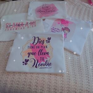 Hobby Lobby White Mini Bags with Inspirational Designs